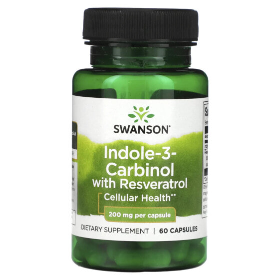 Антиоксидант Swanson Индол-3-карбинол с Ресвератролом, 200 мг, 60 капсул