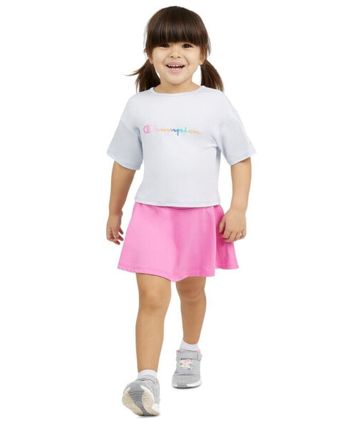 Toddler & Little Girls Logo Graphic T-Shirt & Solid Skort, 2 Piece Set