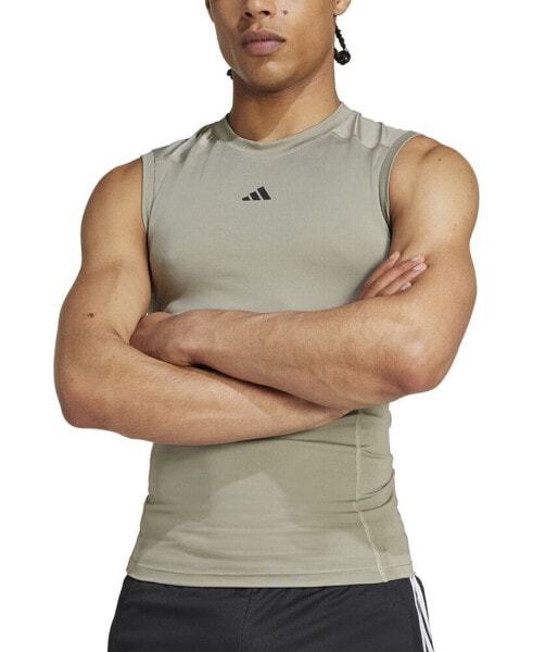 Men's Fitted Crewneck Tech-Fit Sleeveless Compression T-Shirt