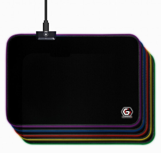 Gembird MP-GAMELED-M - Black - Monochromatic - Fabric - Foam - Rubber - USB powered - Non-slip base - Gaming mouse pad