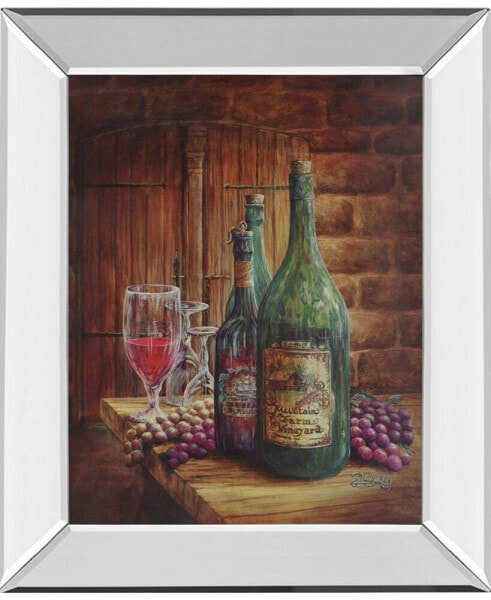 Vintage - Like Wine Ill Mirror Framed Print Wall Art - 22" x 26"