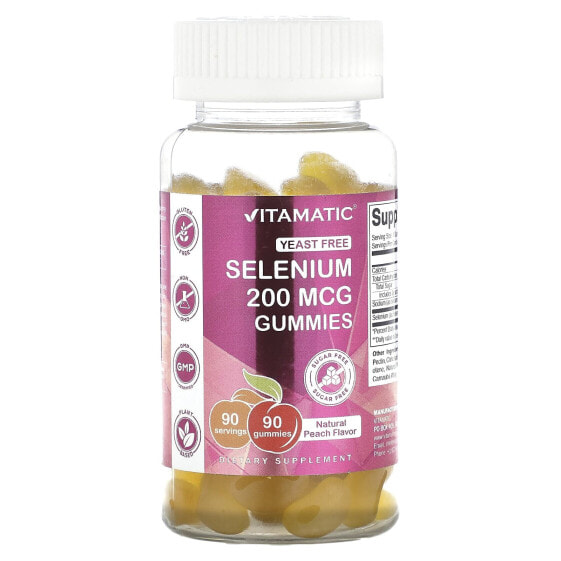 Selenium, Natural Peach, 200 mcg, 90 Gummies