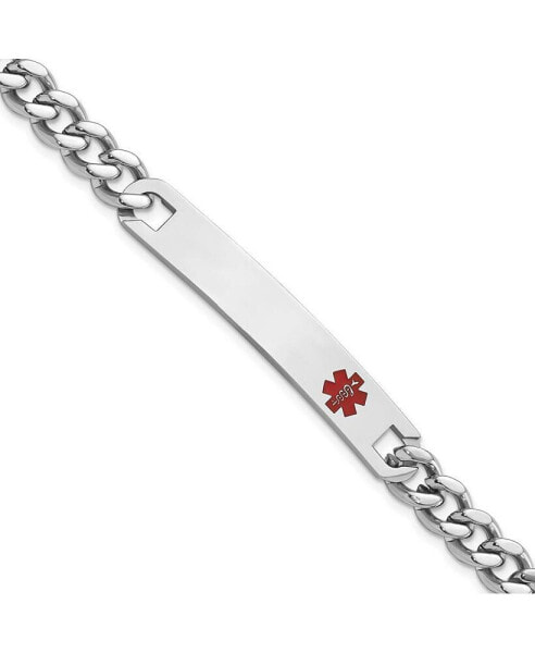 Kelly Waters Stainless Steel Red Epoxy Medical ID Bracelet
