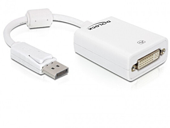 Разъем Delock DisplayPort - DVI-I М - Ж белый 0.125 м