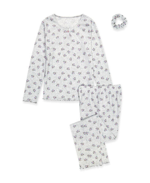 Girls Pajama Set with Scrunchie, 2 Pc.