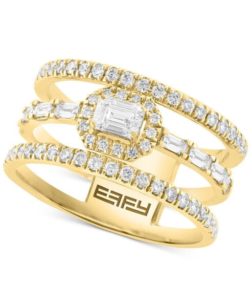 EFFY® Diamond Multi-Cut Triple Row Statement Ring (7/8 ct. t.w.) in 14k Gold