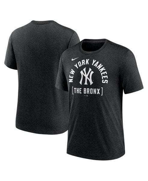Men's Heather Black New York Yankees Swing Big Tri-Blend T-shirt