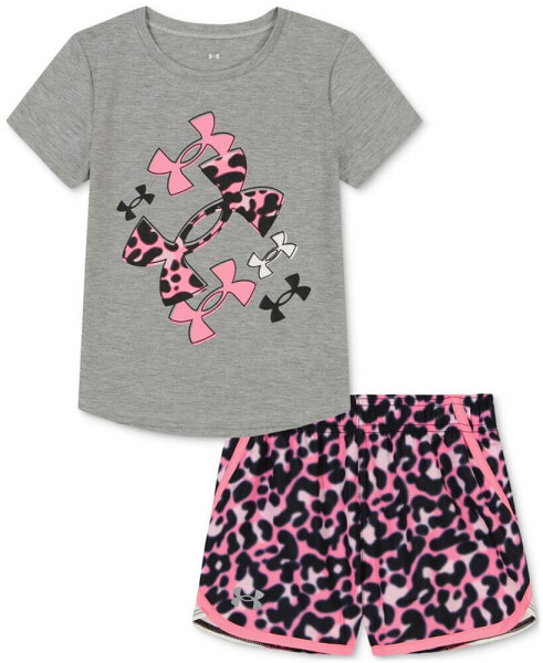 Toddler & Little Girls Logo T-Shirt & Printed Woven Shorts, 2 Piece Set