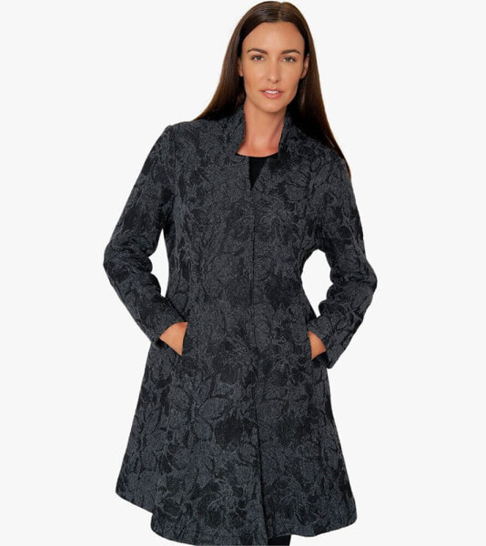 Women's Lace and Wool Blended Snap-Front Cover Shot Coat