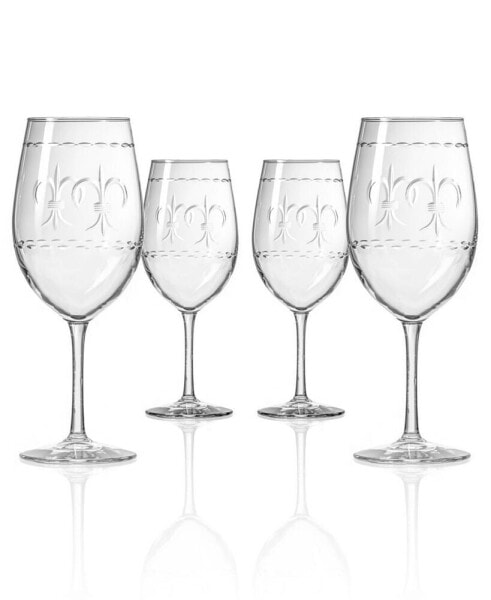Бокалы для вина универсальные Rolf Glass Fleur De Lis 18 унции - набор из 4 стаканов