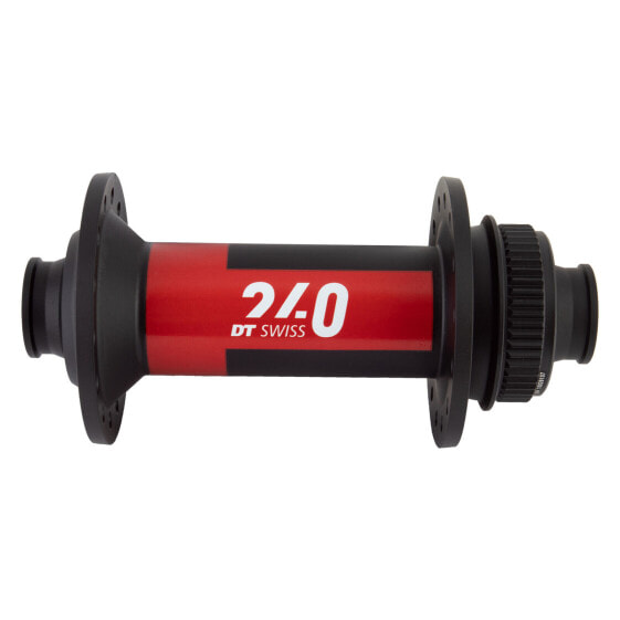 DT Swiss 240 Front Hub - 15 x 110mm, Center Lock, 28h, Black/Red