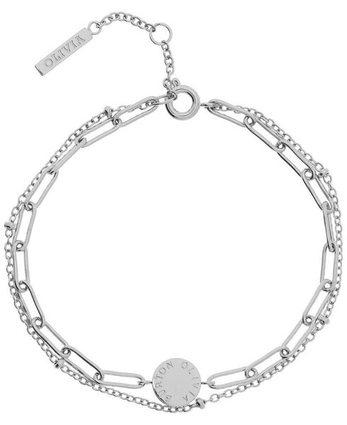 Браслет Olivia Burton серебристый "Stacking Bracelet"