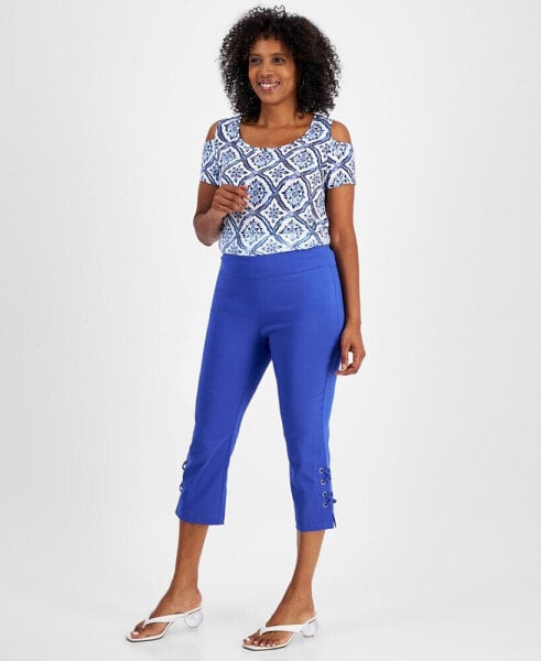 Women's Side Lace-Up Capri Pants, Created for Macy's