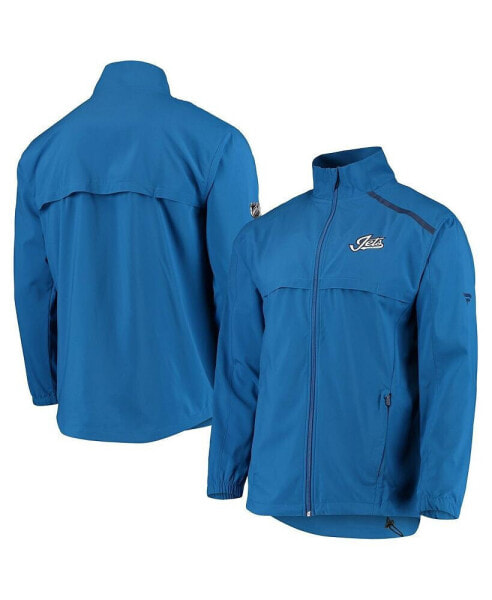 Men's Blue Winnipeg Jets Alternate Logo Rinkside Mock Full-Zip Jacket