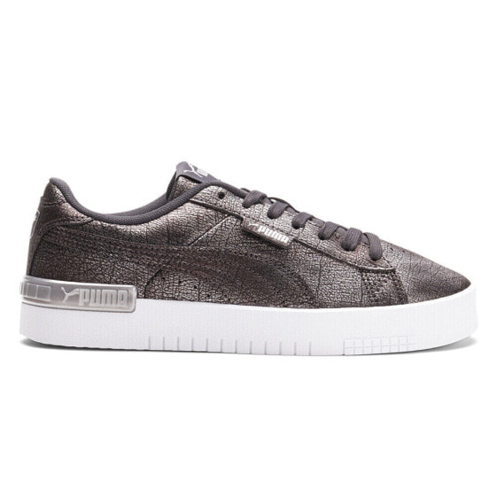 Puma Jada Metallic Crush Lace Up Womens Grey Sneakers Casual Shoes 382972-01