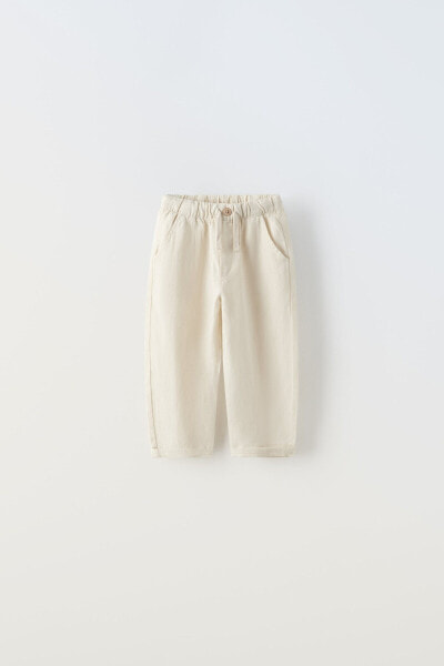 Linen blend trousers