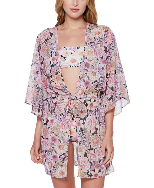 Sanctuary MULTI Petal Pusher Flutter-Sleeve Caftan Cover-Up Multi US X-Large