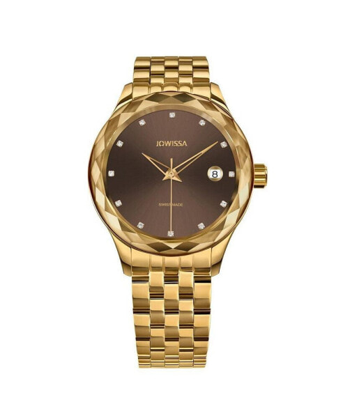 Tiro Swiss Gold Plated Ladies 38mm Watch - Chestnut Brown Dial