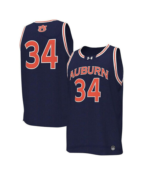 Men's #34 Navy Auburn Tigers Replica Basketball Jersey