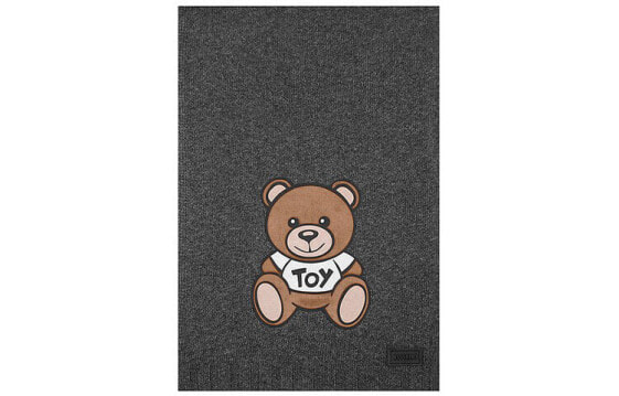 Шарф Moschino с узором медвежонка 50090-M5167-015, шерстяной, серый, унисекс