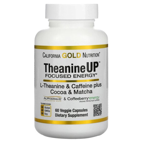 TheanineUP™, L-Theanine & Caffeine plus Cocoa & Matcha , 60 Veggie Capsules