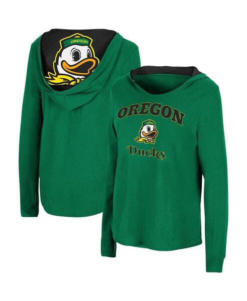 Women's Green Oregon Ducks Catalina Hoodie Long Sleeve T-Shirt