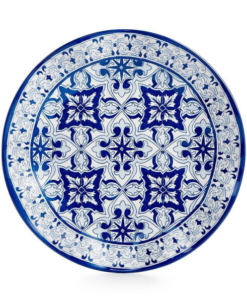 Talavera Azul Collection Melamine 10.5" Dinner Plate, Set of 4