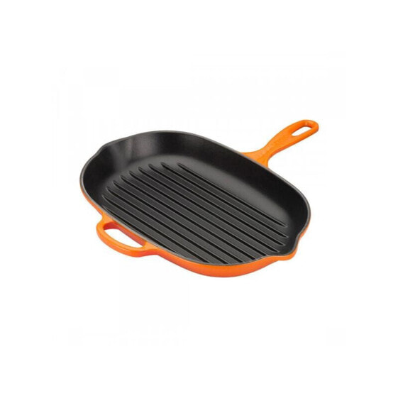 Le Creuset Grillpfanne oval 32 cm ofenrot Signature Pfanne Gusseisen Rillenstruktur Induktion rot Em