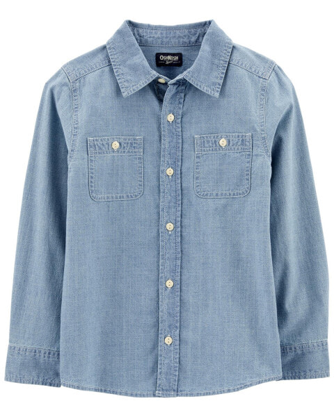 Kid Button-Front Chambray Shirt 7