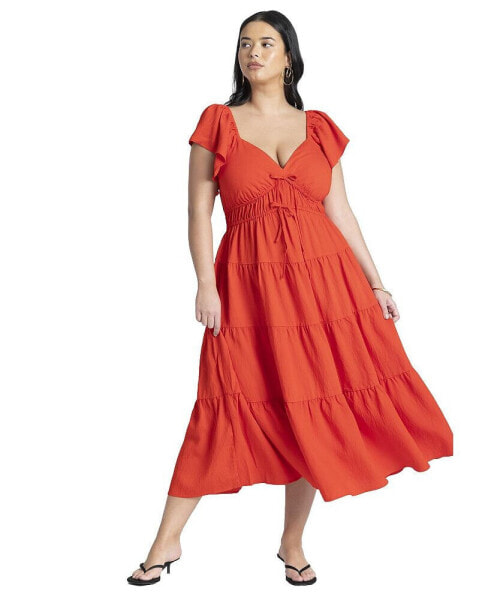 Plus Size Ruffled Tiered Maxi Dress