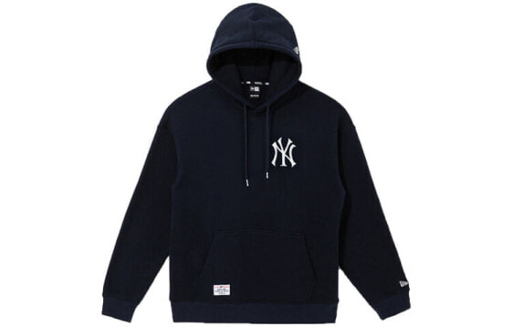 New Era FW21 MLB系列 纽约洋基队 卫星地图图案印花加绒连帽套头卫衣 冬季 男女同款 海军蓝 / Толстовка New Era FW21 MLB 12866528