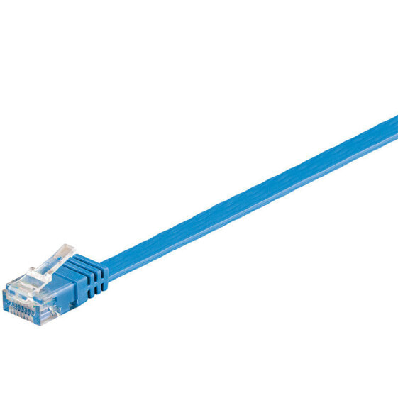 Goobay CAT 6 Flat Patch Cable - U/UTP - blue - 5 m - 5 m - Cat6 - U/UTP (UTP) - RJ-45 - RJ-45