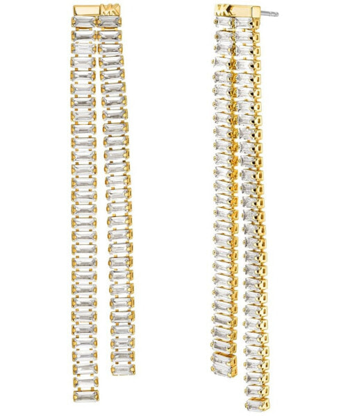 14K Gold-Plated Brass Statement Linear Earrings