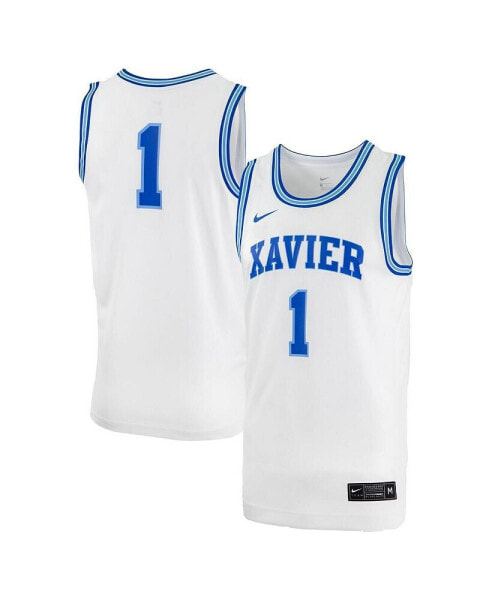 Men's #0 White Xavier Musketeers Replica Basketball Jersey
