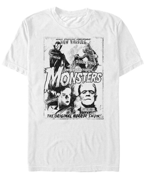 Men's Universal Monsters Vintage-Like Horror Short Sleeve T-shirt