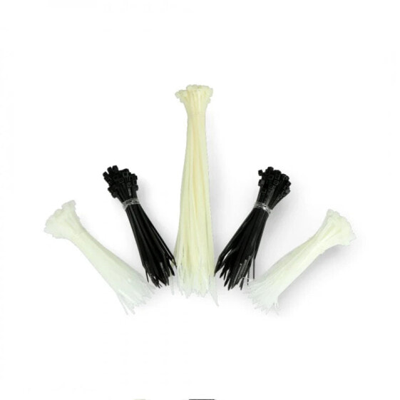 Cable ties black-white - 250pcs