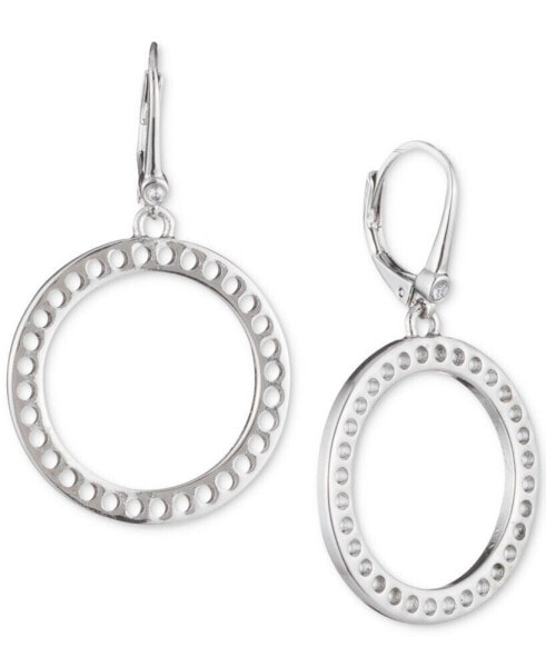 Perforated Open Circle Drop Earrings