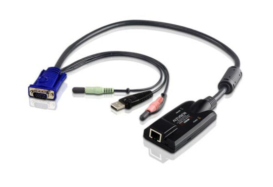 Разъем и адаптер Aten KA7176 черный VGA + USB + 2x3.5 мм RJ-45 Male/Female Plastic 170 г