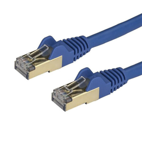 StarTech.com 1m CAT6a Ethernet Cable - 10 Gigabit Shielded Snagless RJ45 100W PoE Patch Cord - 10GbE STP Network Cable w/Strain Relief - Blue Fluke Tested/Wiring is UL Certified/TIA - 1 m - Cat6a - U/FTP (STP) - RJ-45 - RJ-45