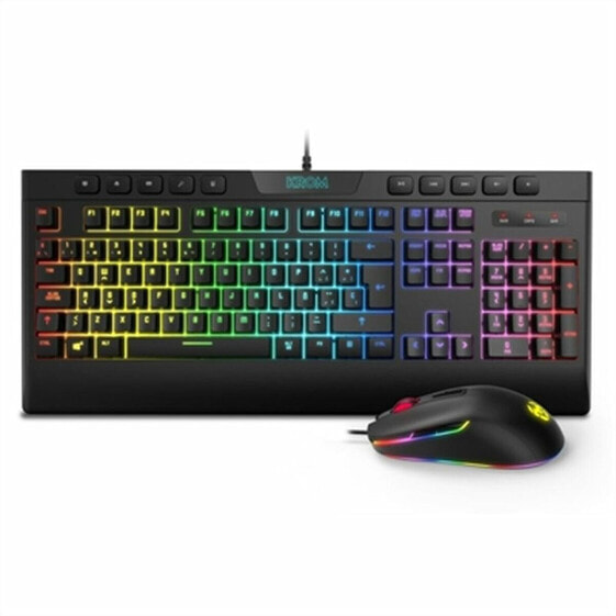 Keyboard with Gaming Mouse Krom Kalyos RGB Black