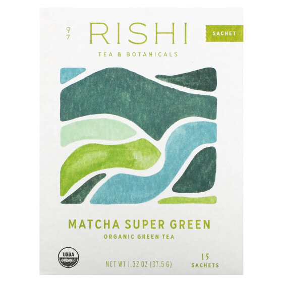 Organic Green Tea, Matcha Super Green, 15 Sachets, 1.32 oz (37.5 g)