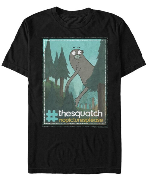 Men's We Bare Bears Charlie The Squatch Hashtag Short Sleeve T- shirt