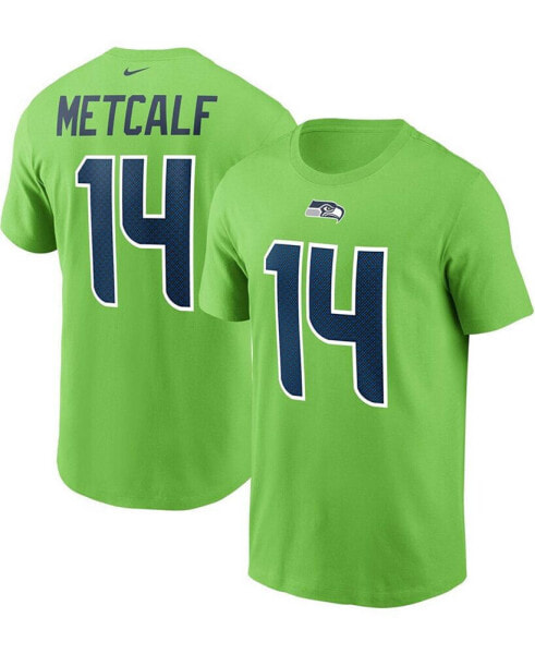 Men's DK Metcalf Neon Green Seattle Seahawks Name and Number T-shirt
