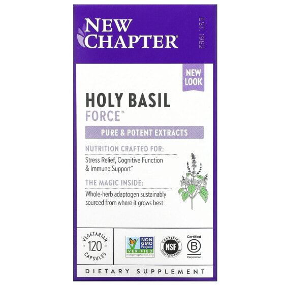 New Chapter, Holy Basil Force, 120 вегетарианских капсул