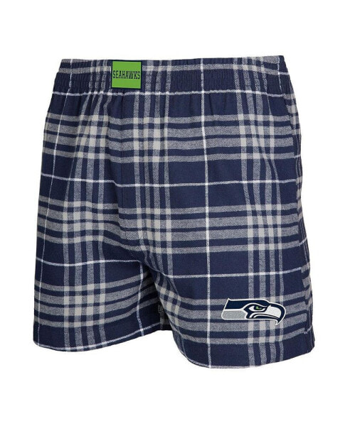 Men's Navy, Gray Seattle Seahawks Concord Flannel Boxers