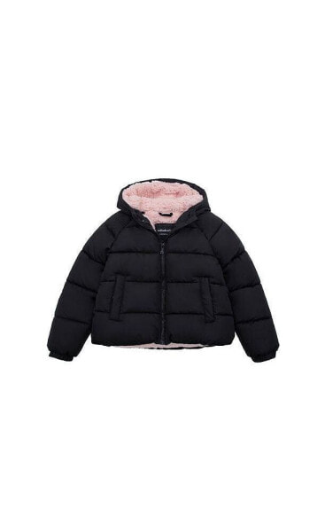 Girls Heavyweight Puffer Jacket Sherpa Lined Bubble Coat