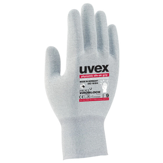 Перчатки для защиты рук Uvex Arbeitsschutz 60086 - Гигиенические перчатки - Серые - Взрослые - Универсальные - The glove can be washed up to five times (Standard ISO 6330 4G) - Немецкий