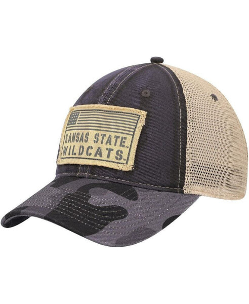 Men's Charcoal Kansas State Wildcats OHT Military-Inspired Appreciation United Trucker Snapback Hat