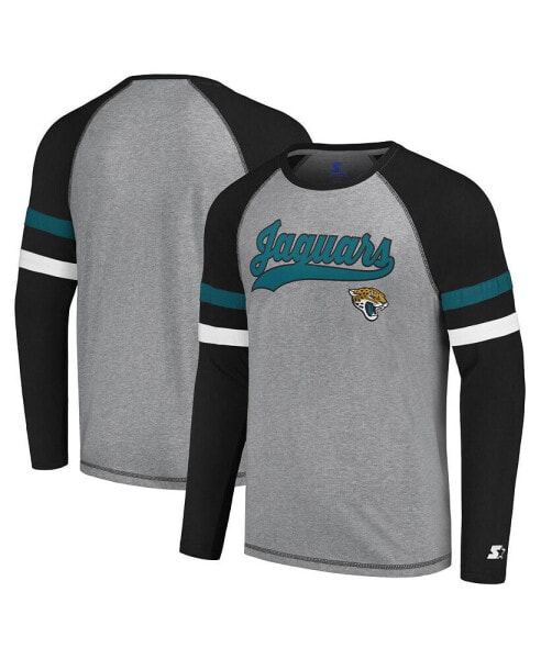 Men's Gray, Black Jacksonville Jaguars Kickoff Raglan Long Sleeve T-shirt