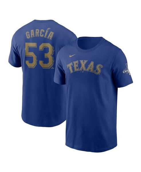 Nike Men's Adolis Garcia Royal Texas Rangers 2024 Gold Collection Name Number T-Shirt